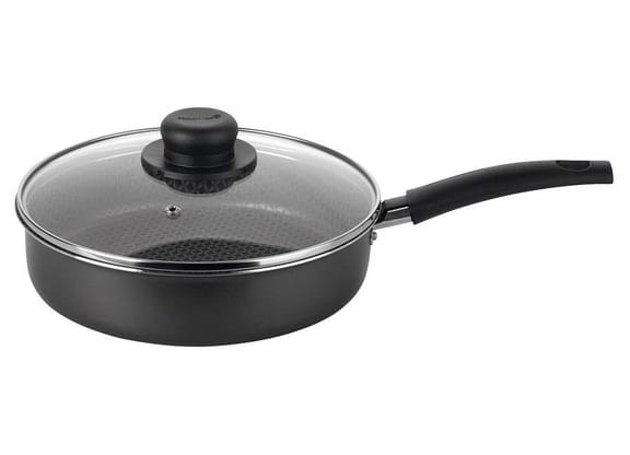 Frigideira Antiaderente Multiflon de Alumínio com Tampa Gourmet Cinza 22cm