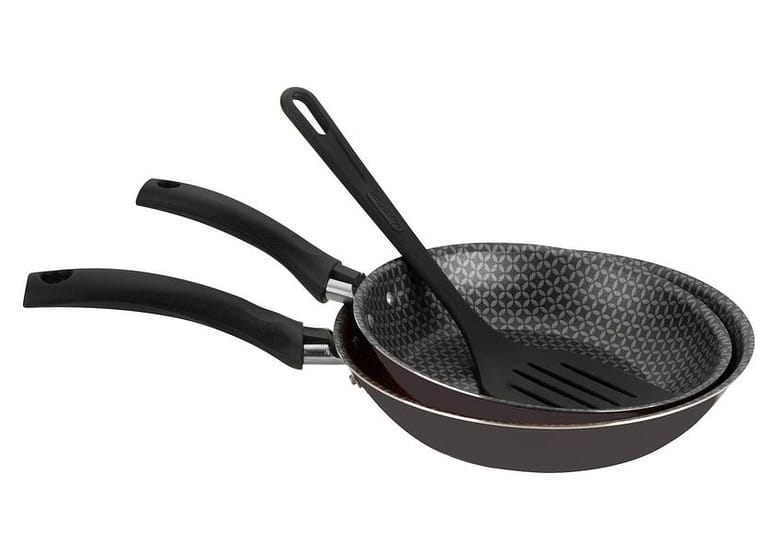 Conjunto de Frigideiras Antiaderente Multiflon de Alumínio Essencial Cinza 3 Peças