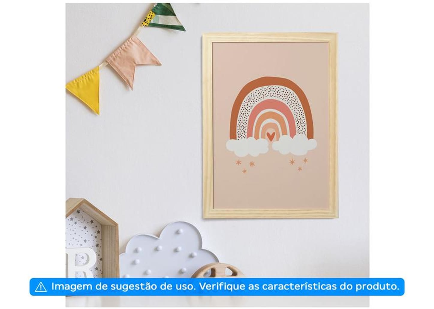 Quadro Decorativo Arco-íris 24,5x34,5cm - Design Up Living