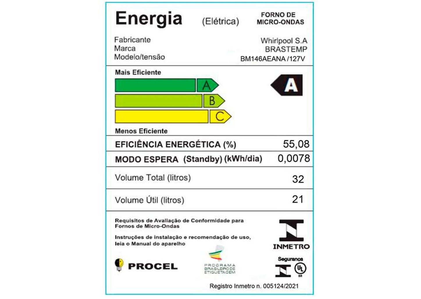 Micro-ondas Brastemp 32L de Embutir Preto - BM146