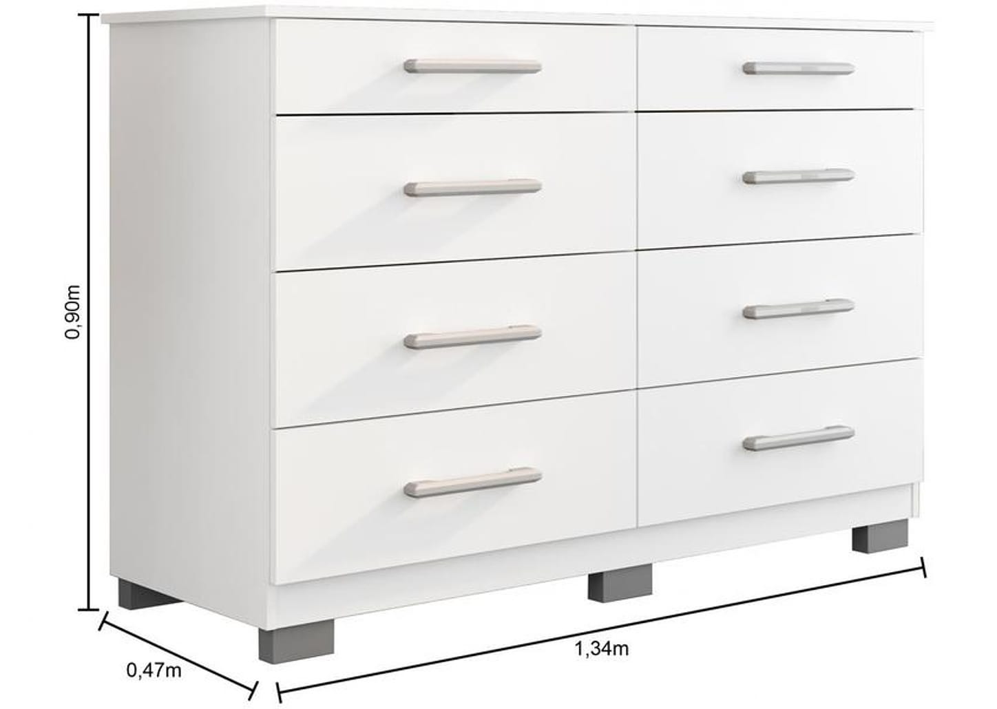 Cômoda 8 Gavetas Araplac Denver