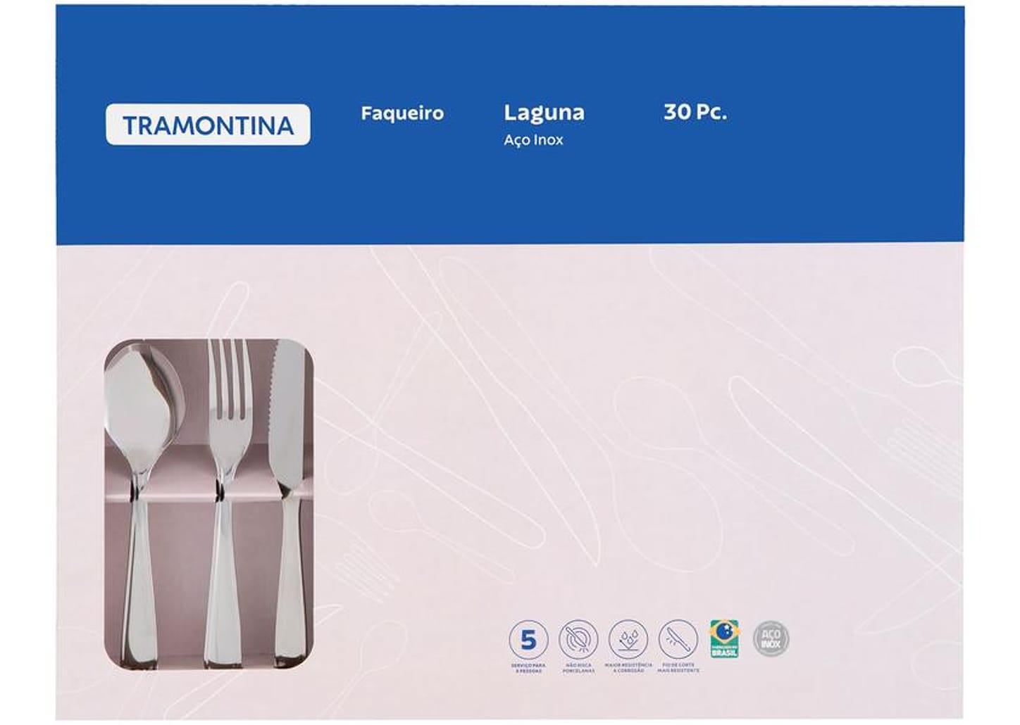 Faqueiro Tramontina Inox 30 Peças - Laguna