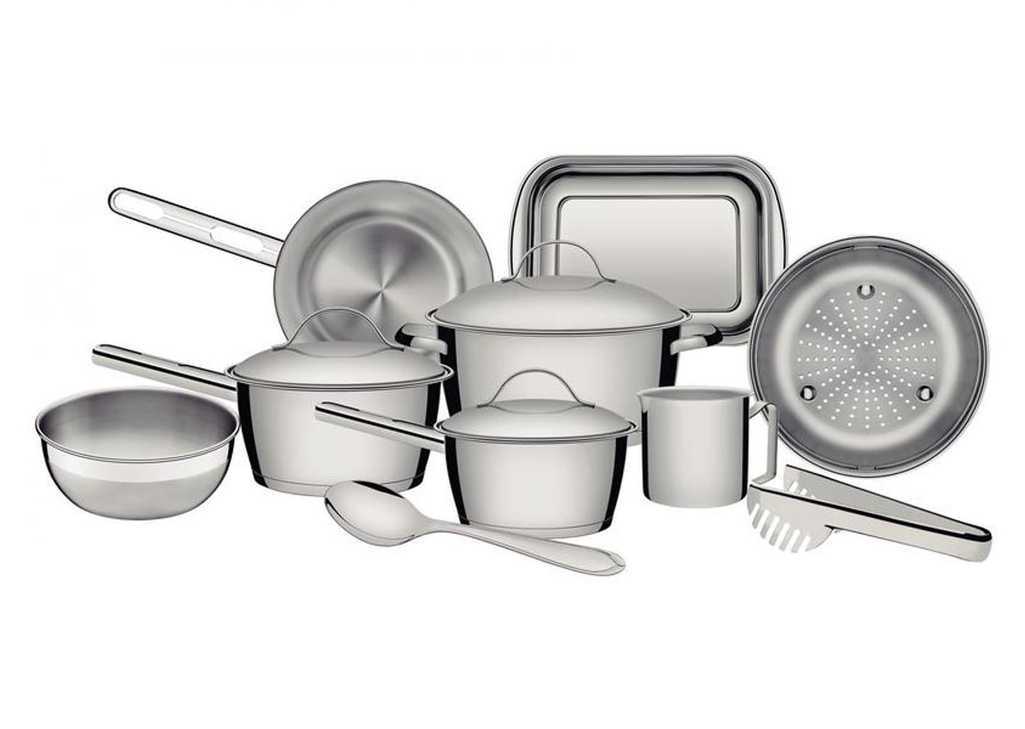 Jogo de Panelas Tramontina Inox 10 Peças Allegra