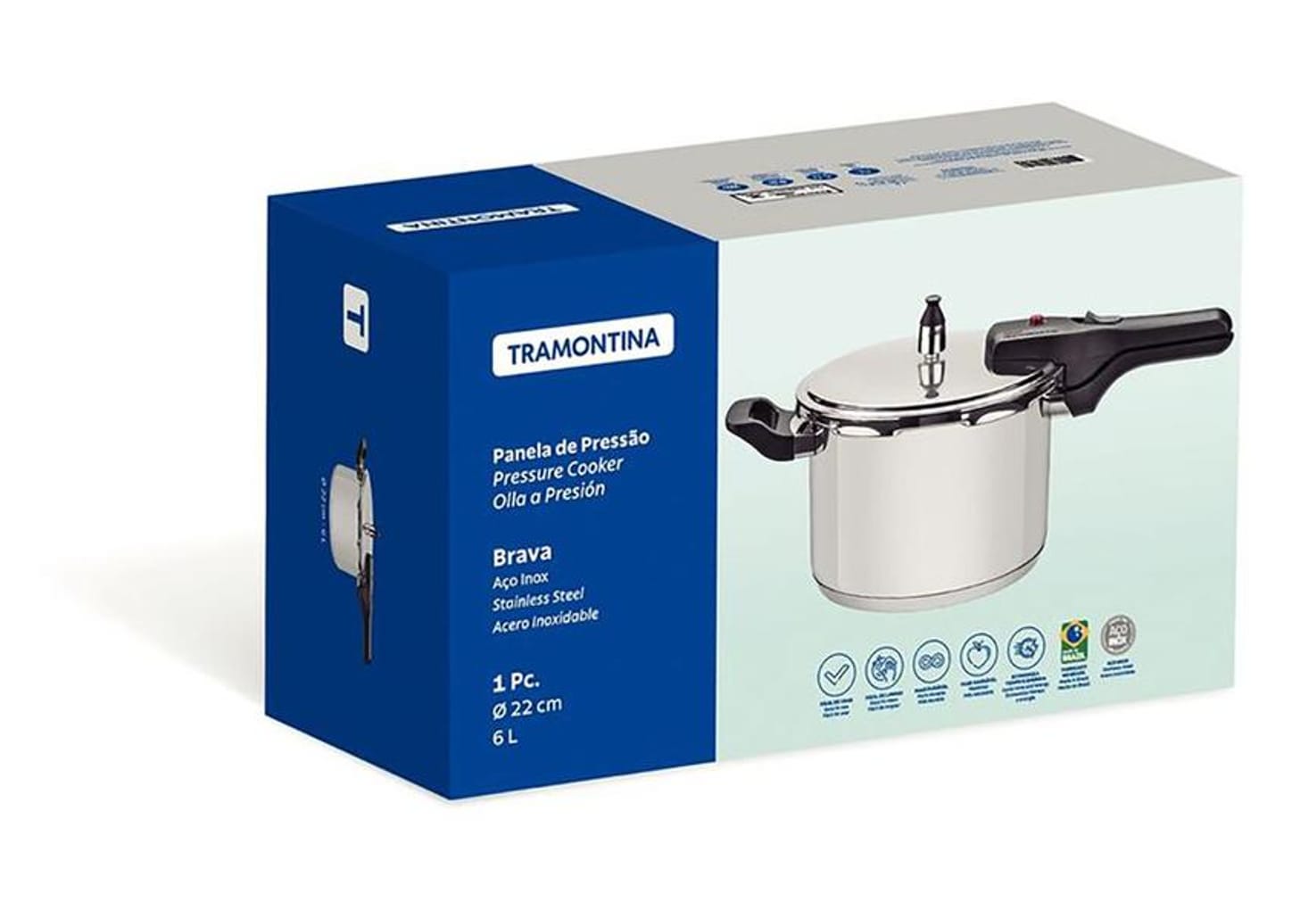 Panela de Pressão Tramontina Inox 6L Brava