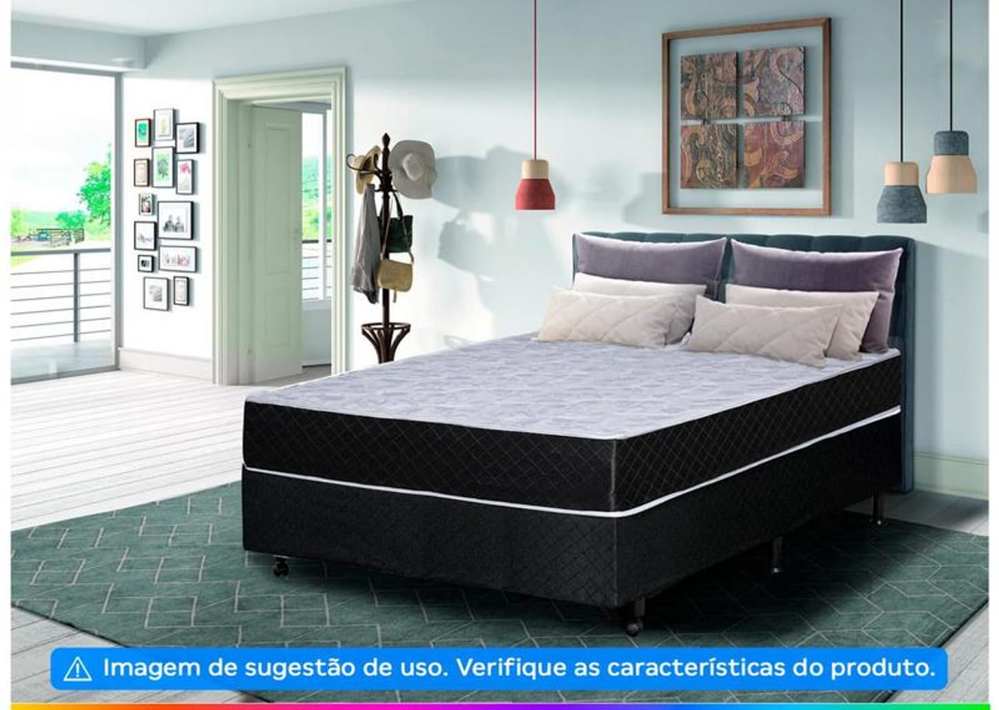 Colchão Casal Aiam Colchões de Espuma D-33 20x138x188cm Dark Hortência