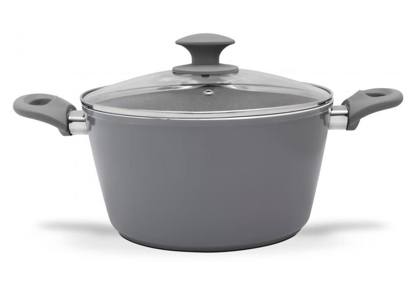 Jogo de Panelas Brinox Revestimento Cerâmico de Alumínio Marble Cinza 5 Peças