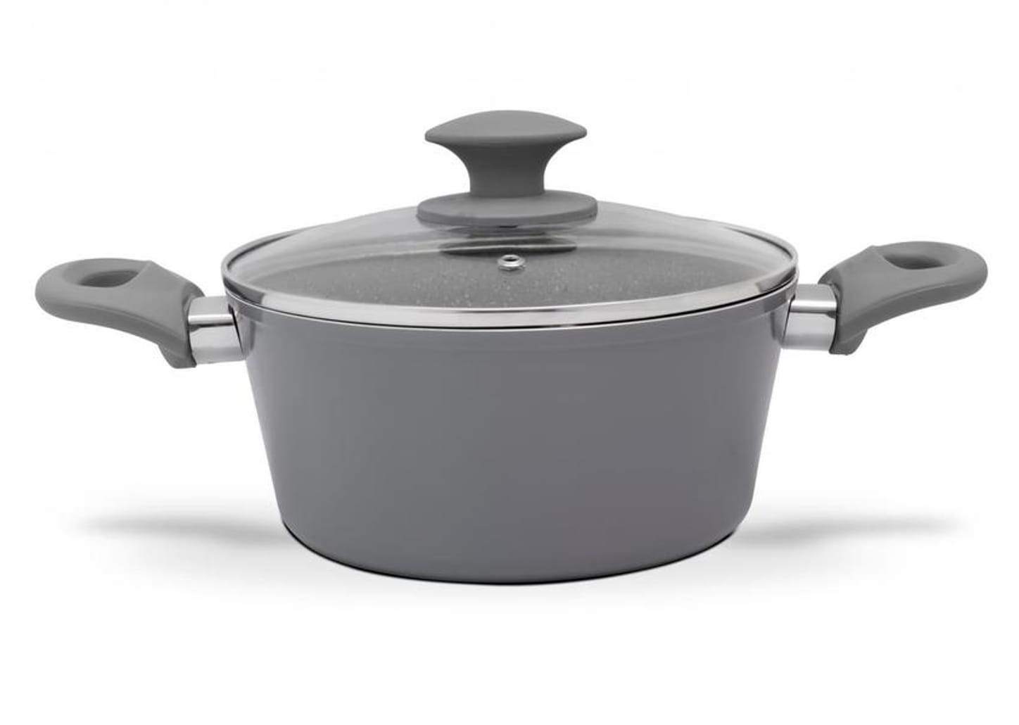 Jogo de Panelas Brinox Revestimento Cerâmico de Alumínio Marble Cinza 5 Peças