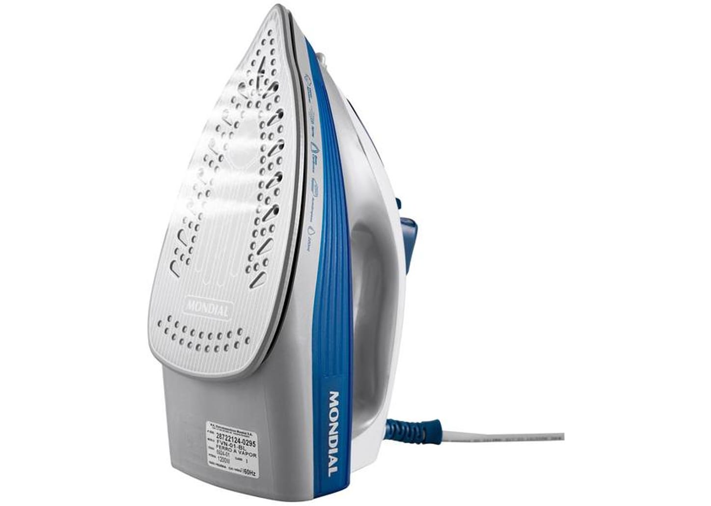 Ferro de Passar Roupa a Vapor Mondial - FVN-01-BL Branco e Azul
