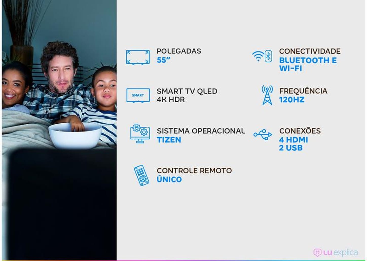 Smart TV 4K QLED 55” Samsung Q80TA Alexa Built In - Pontos Quânticos Modo Game Som em Movimento