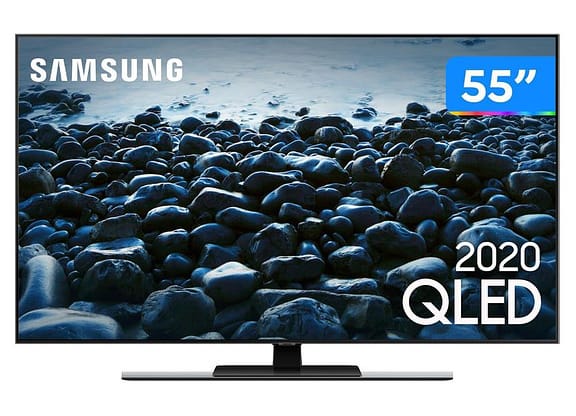 Smart TV 4K QLED 55” Samsung Q80TA Alexa Built In - Pontos Quânticos Modo Game Som em Movimento