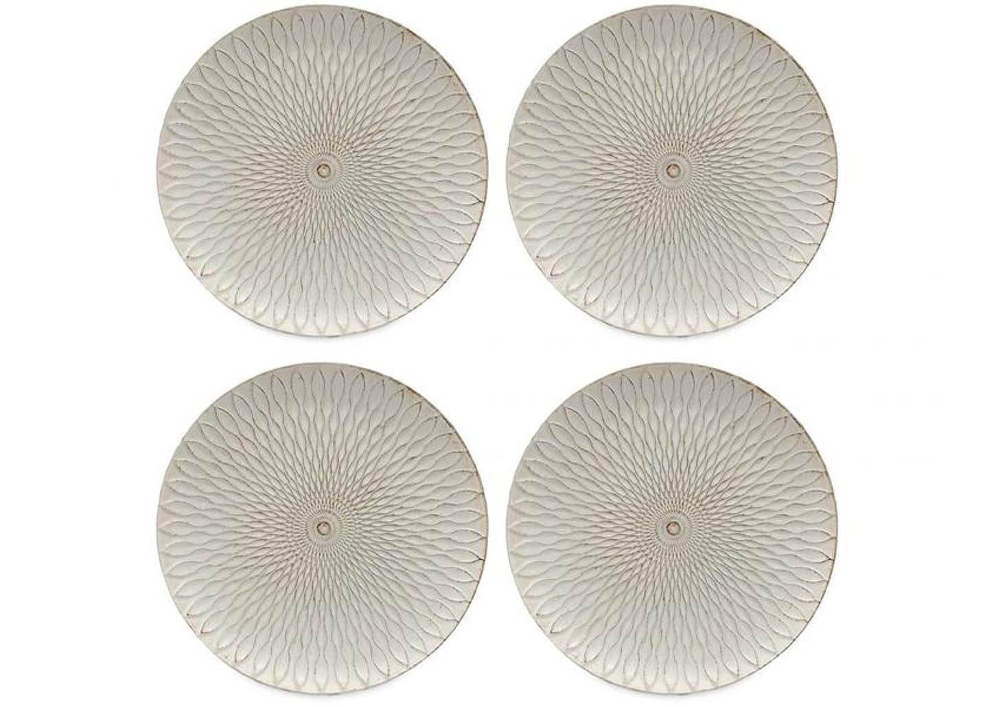 Sousplat Branco 33cm Haus Concept Patina 4 Peças