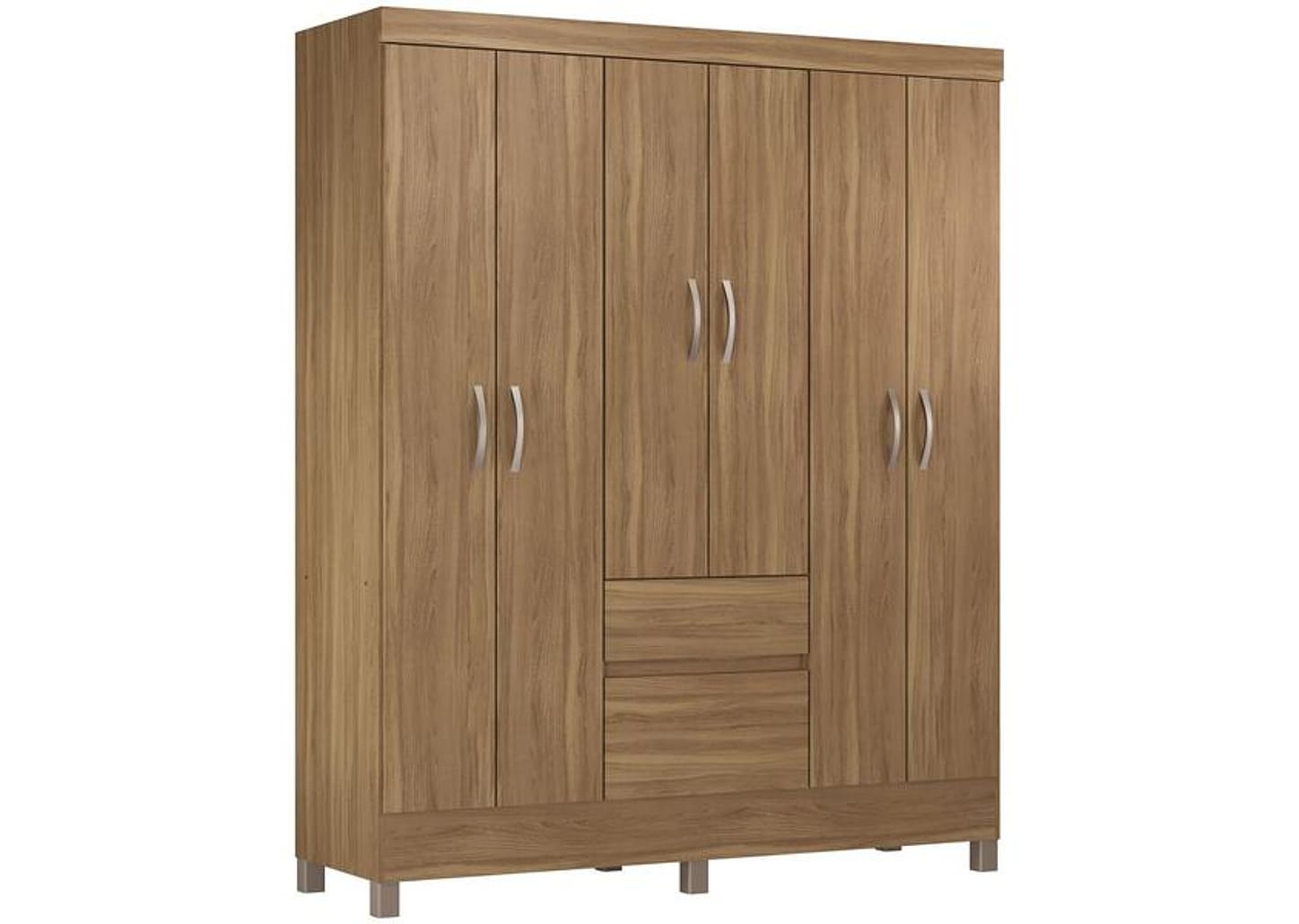 Guarda-roupa Solteiro 6 Portas 2 Gavetas - Demóbile Flash II