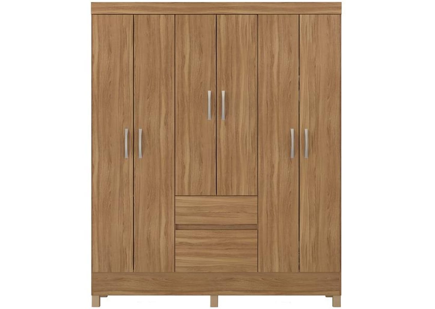 Guarda-roupa Solteiro 6 Portas 2 Gavetas - Demóbile Flash II