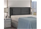 Cabeceira Queen Estofada Dobuê Movelaria Estoril Veludo Cinza