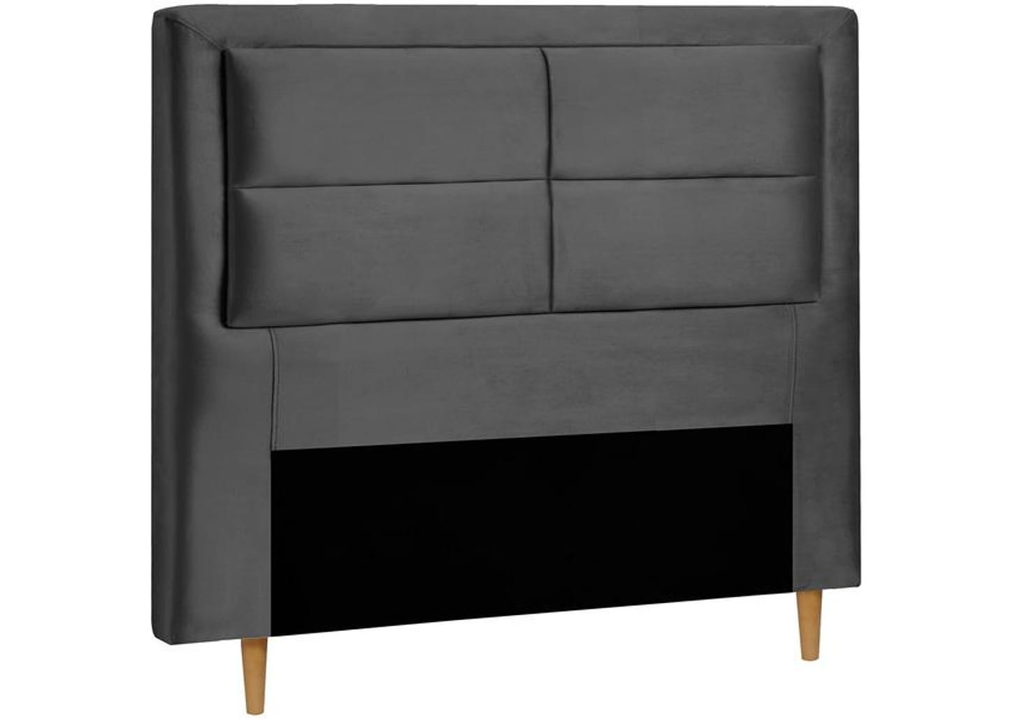 Cabeceira Casal Estofada Dobuê Movelaria Estoril Veludo Cinza