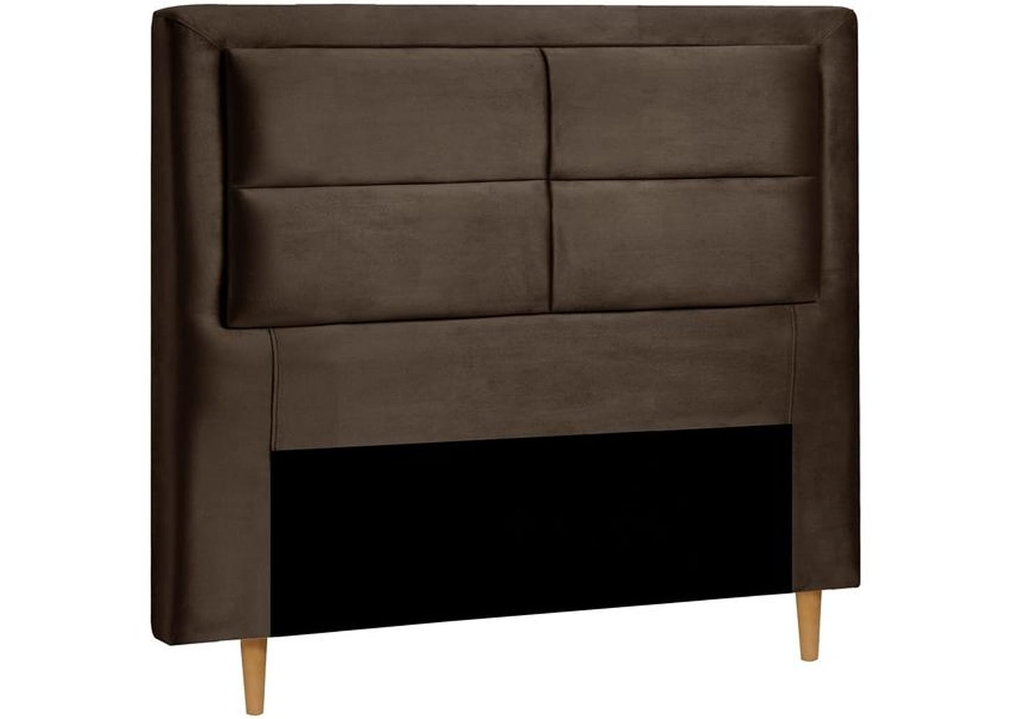 Cabeceira Casal Estofada Dobuê Movelaria Estoril Veludo Cacau