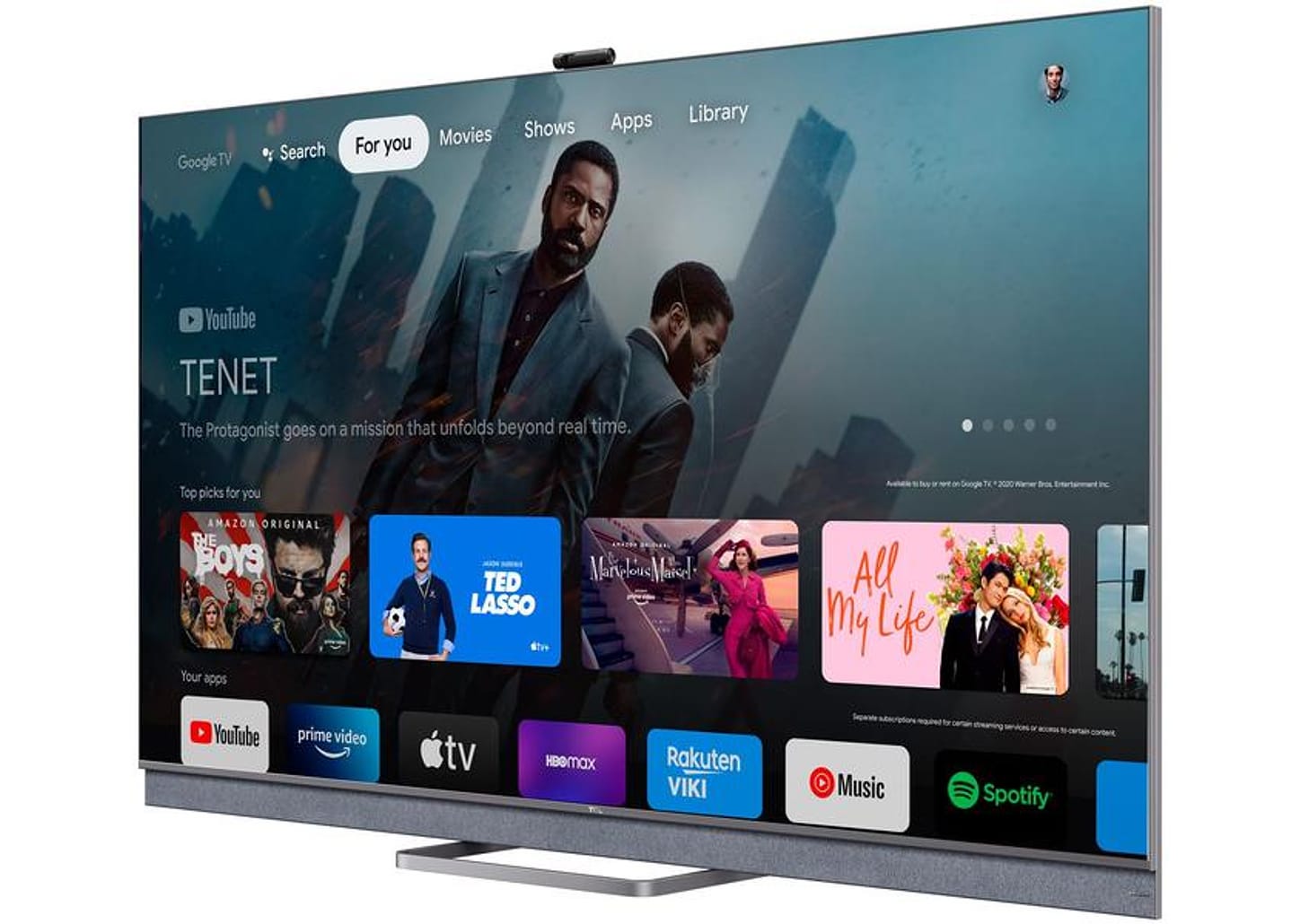 Smart TV 55”4K Mini LED TCL 55C825 VA 120Hz - Wi-Fi Bluetooth Google Assistente 4 HDMI 2 USB