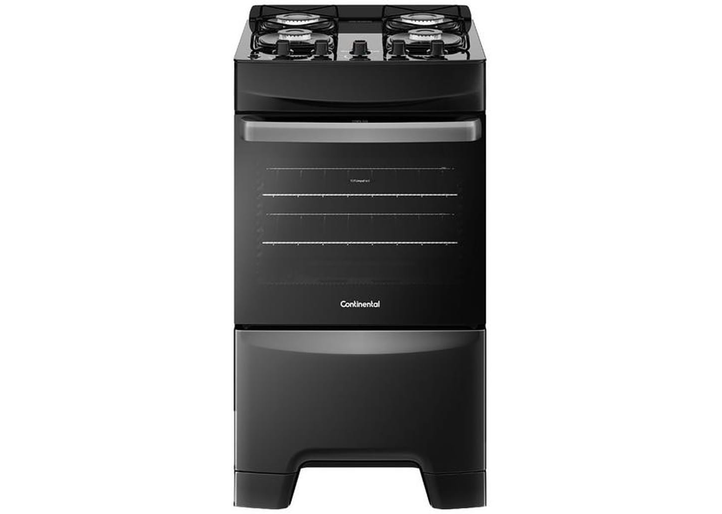 Fogão 4 Bocas Continental Mesa de Vidro Preto - Acendimento Automático FC4GP