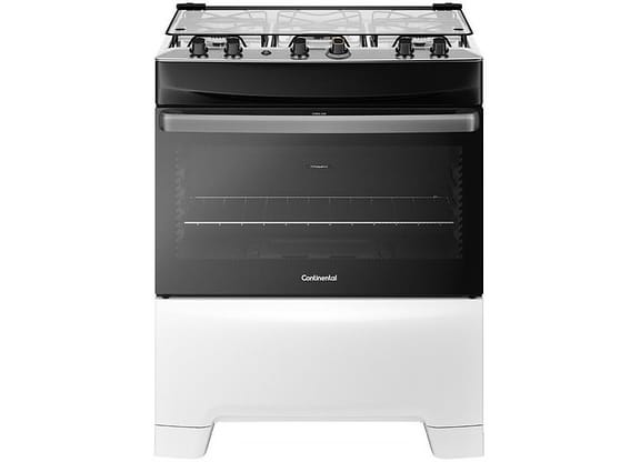 Fogão 5 Bocas Continental Mesa de Inox Branco - Acendimento Automático FC5IB
