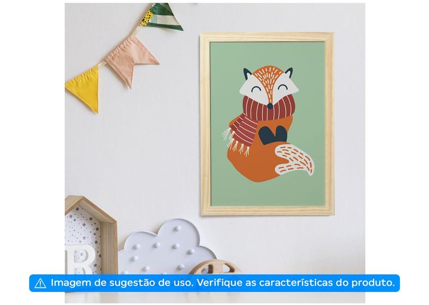 Quadro Decorativo Infantil Raposa 24,5x34,5cm - Design Up Living