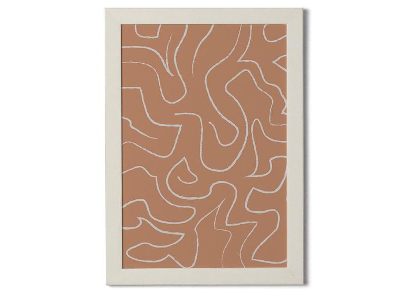 Quadro Decorativo Terracota Linhas Abstratas 25x35cm Design Up Living