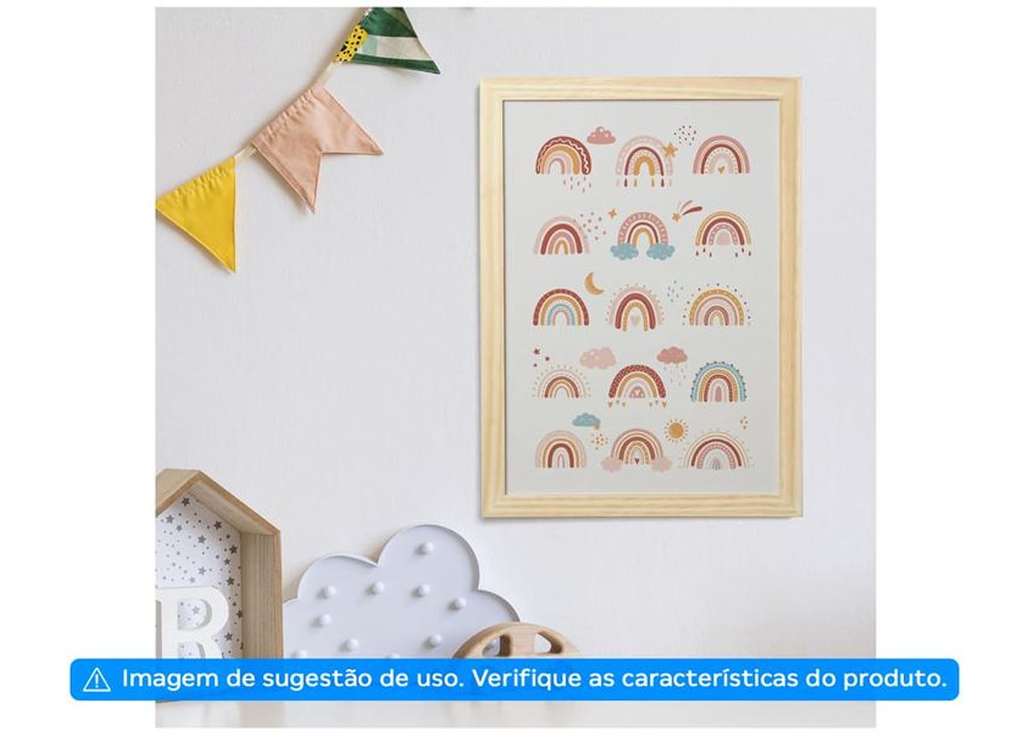 Quadro Decorativo Arco-íris 24,5x34,5cm - Design Up Living