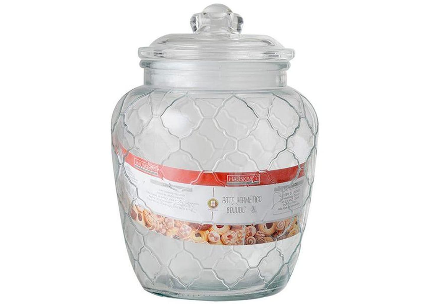 Pote de Vidro Hermético Hauskraft com Tampa 2L POTE-046