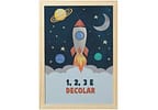 Quadro Decorativo Astronauta Foguete 24,5x34,5cm - Design Up Living