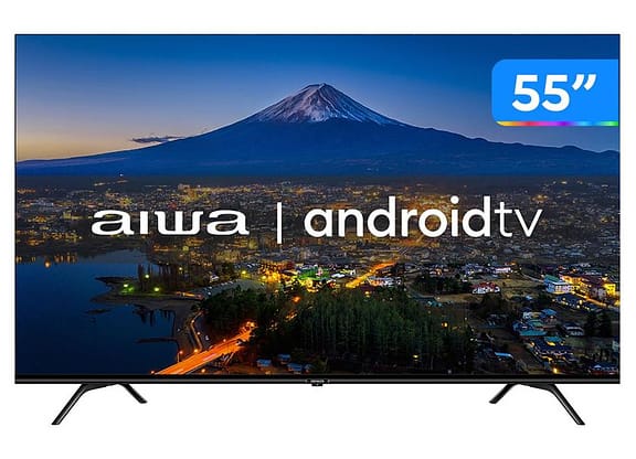 Smart TV 55” 4K Ultra HD D-LED Aiwa IPS Android - Wi-Fi Bluetooth Google Assistente 4 HDMI 2 USB