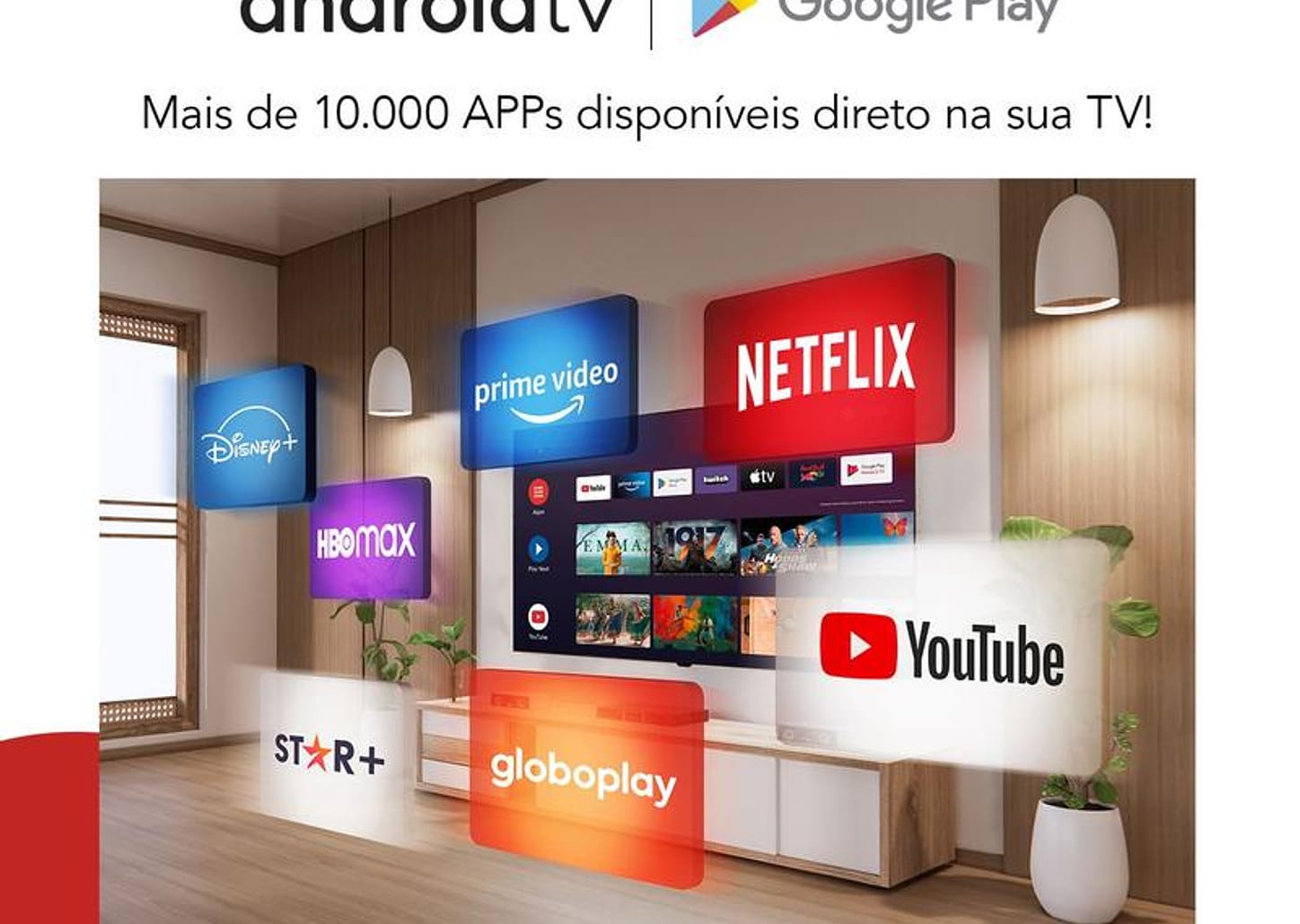 Smart TV 55” 4K Ultra HD D-LED Aiwa IPS Android - Wi-Fi Bluetooth Google Assistente 4 HDMI 2 USB