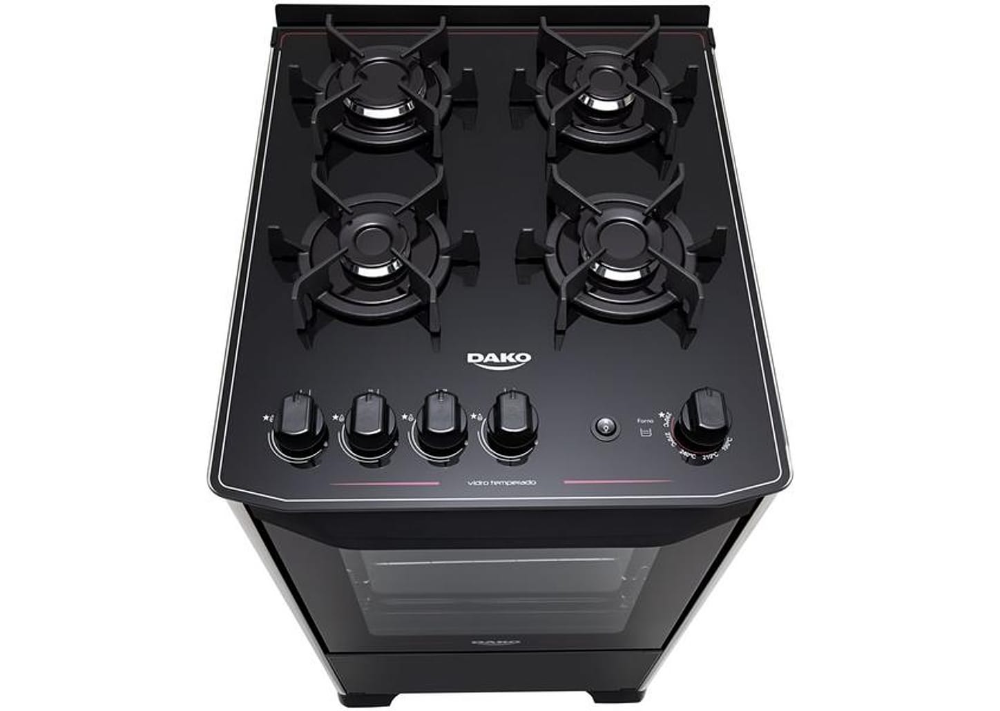 Fogão 4 Bocas Preto Dako Acendimento Automático - Magister