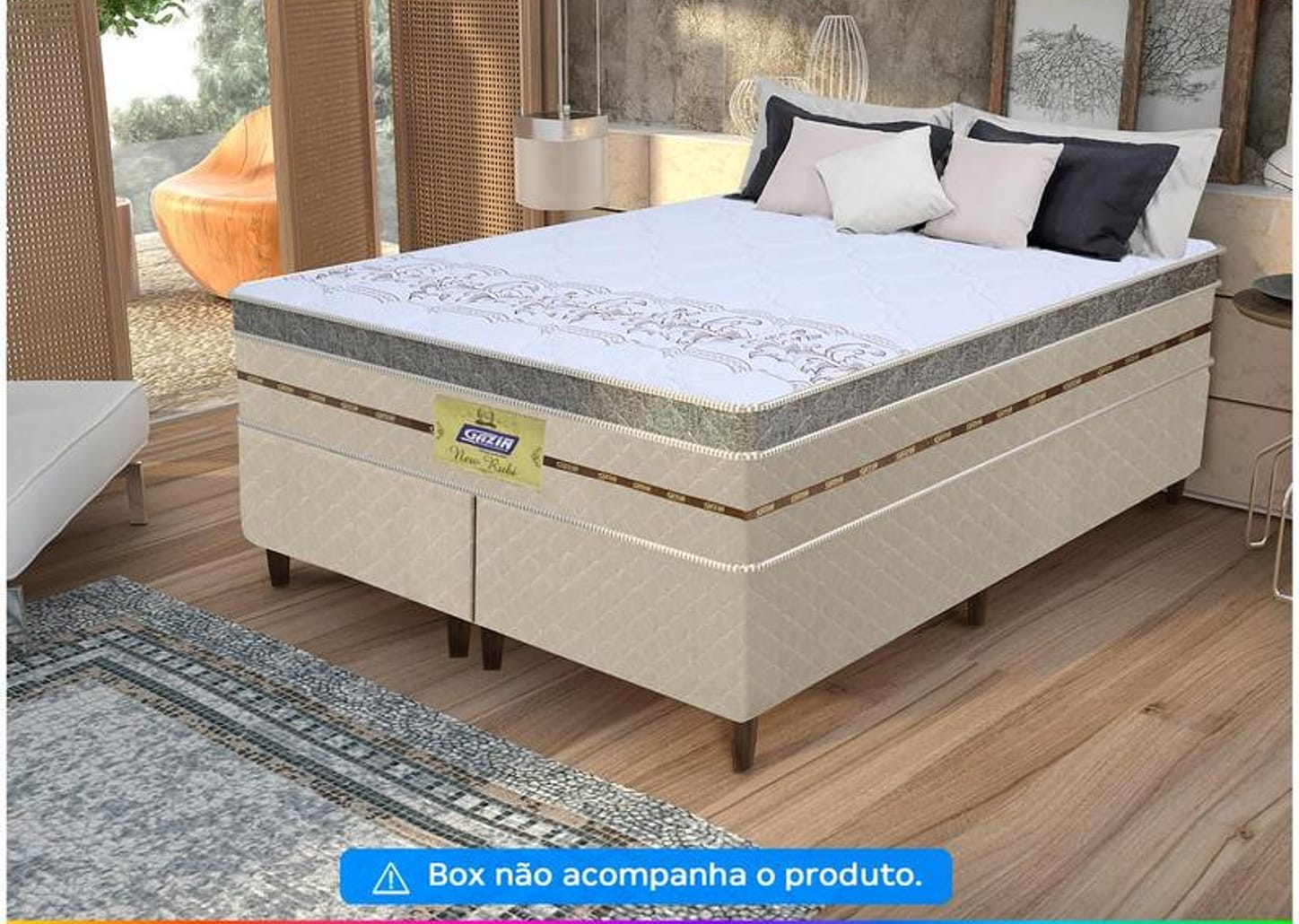 Colchão Queen Gazin de Mola Ensacada 32x158x198cm New Rubi