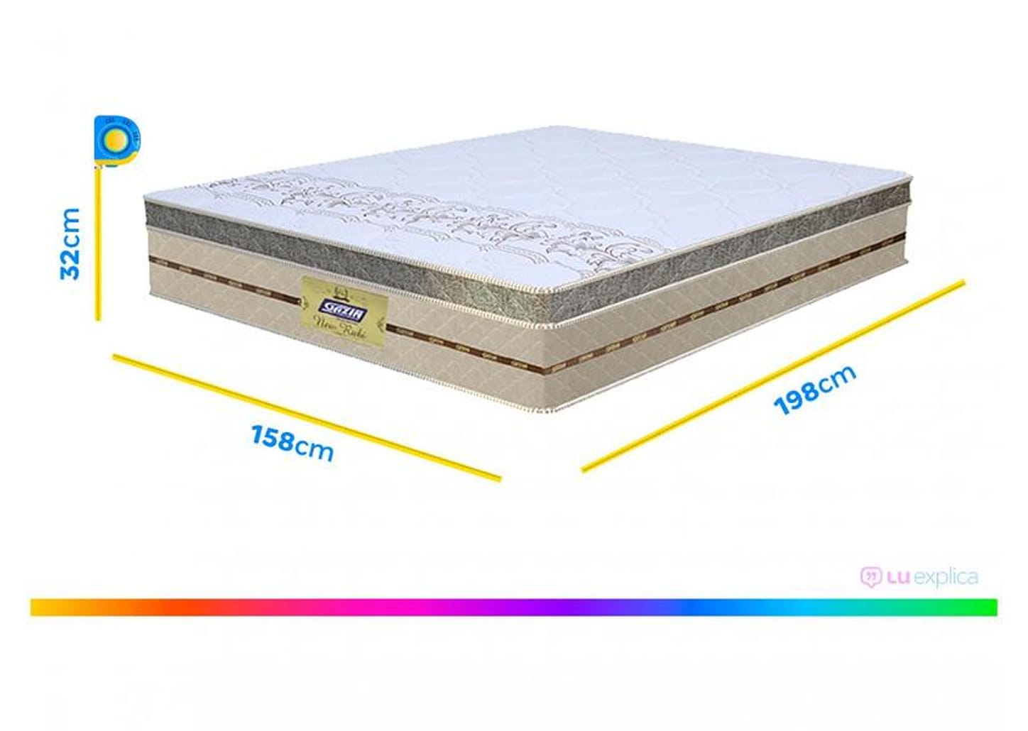 Colchão Queen Gazin de Mola Ensacada 32x158x198cm New Rubi