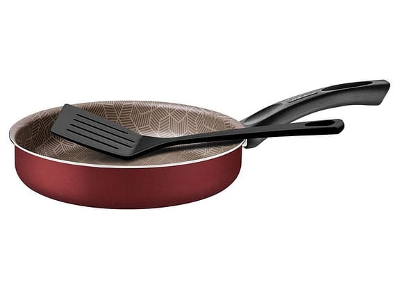 Frigideira Antiaderente Tramontina de Alumínio Paris Vermelha 20cm com Espátula