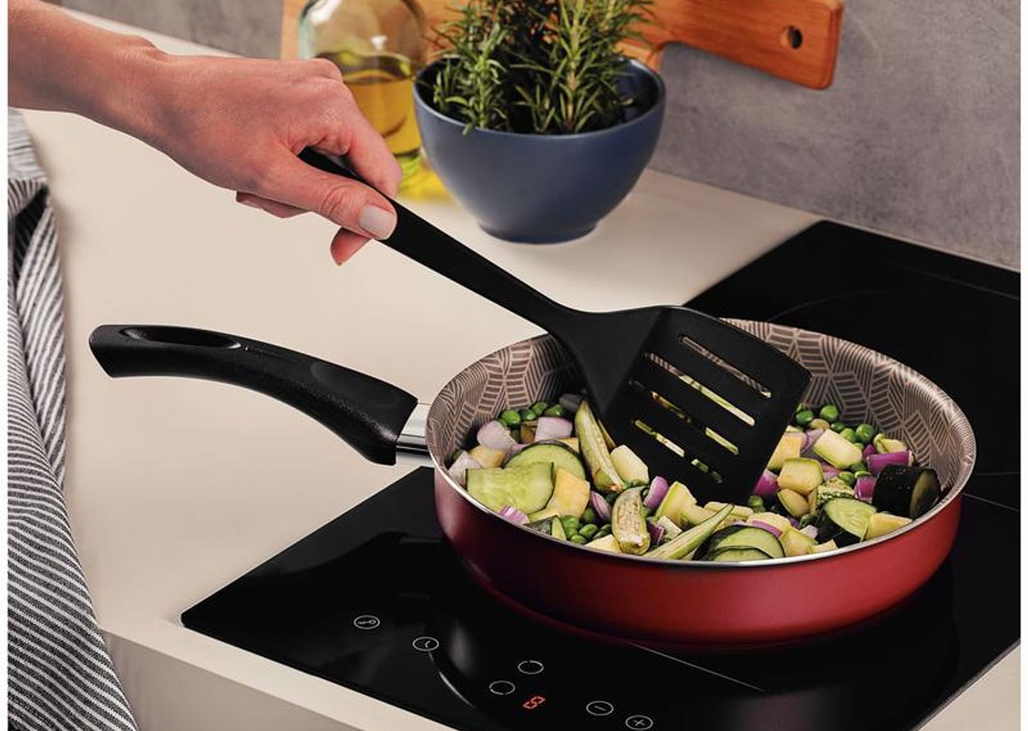 Frigideira Antiaderente Tramontina de Alumínio Paris Vermelha 24cm com Espátula