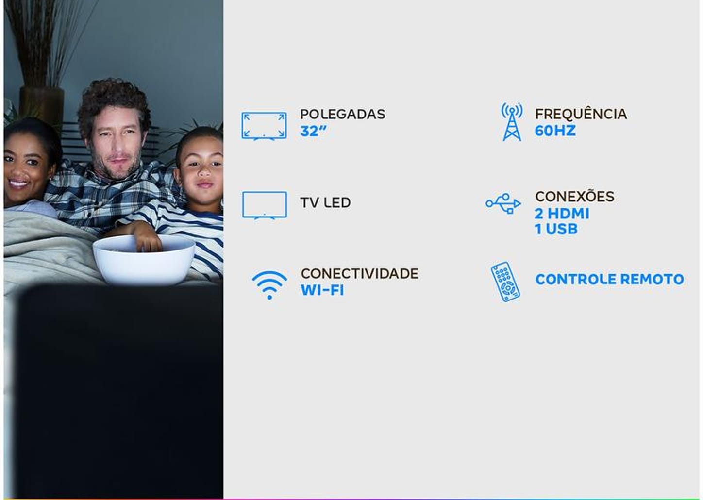 TV 32” LED LG 32LT330HBSB.AWZ 60Hz 2 HDMI 1 USB