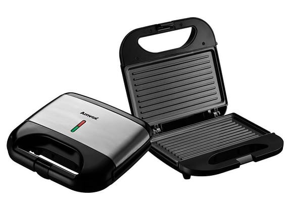 Sanduicheira Amvox AMS 500 Preta 750W - Antiaderente
