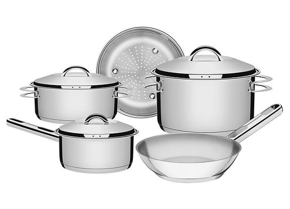 Jogo de Panelas Tramontina Inox 5 Peças - Fundo Triplo 65510/784 Solar