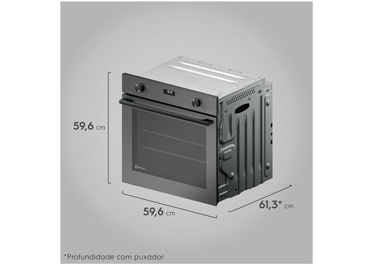 Forno a Gás de Embutir Electrolux Grill Convecção com Timer 80L Cinza Experience OE8GF