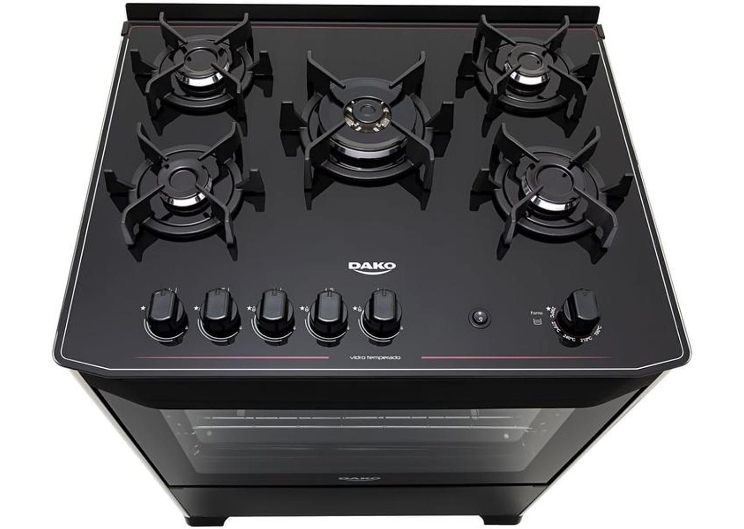 Fogão 5 Bocas Dako Preto Acendimento Automático - Magister