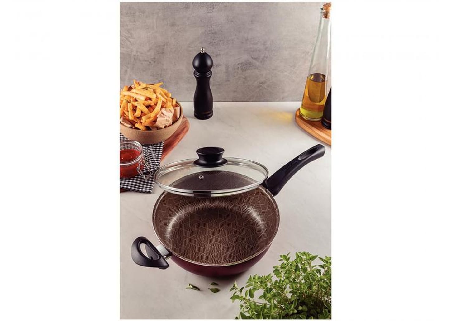 Frigideira Antiaderente Tramontina de Alumínio Paris Vermelha 24cm