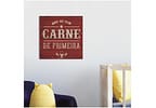 Placa Decorativa MDF Open Bar Carne de Primeira 29x29cm Design Up Living
