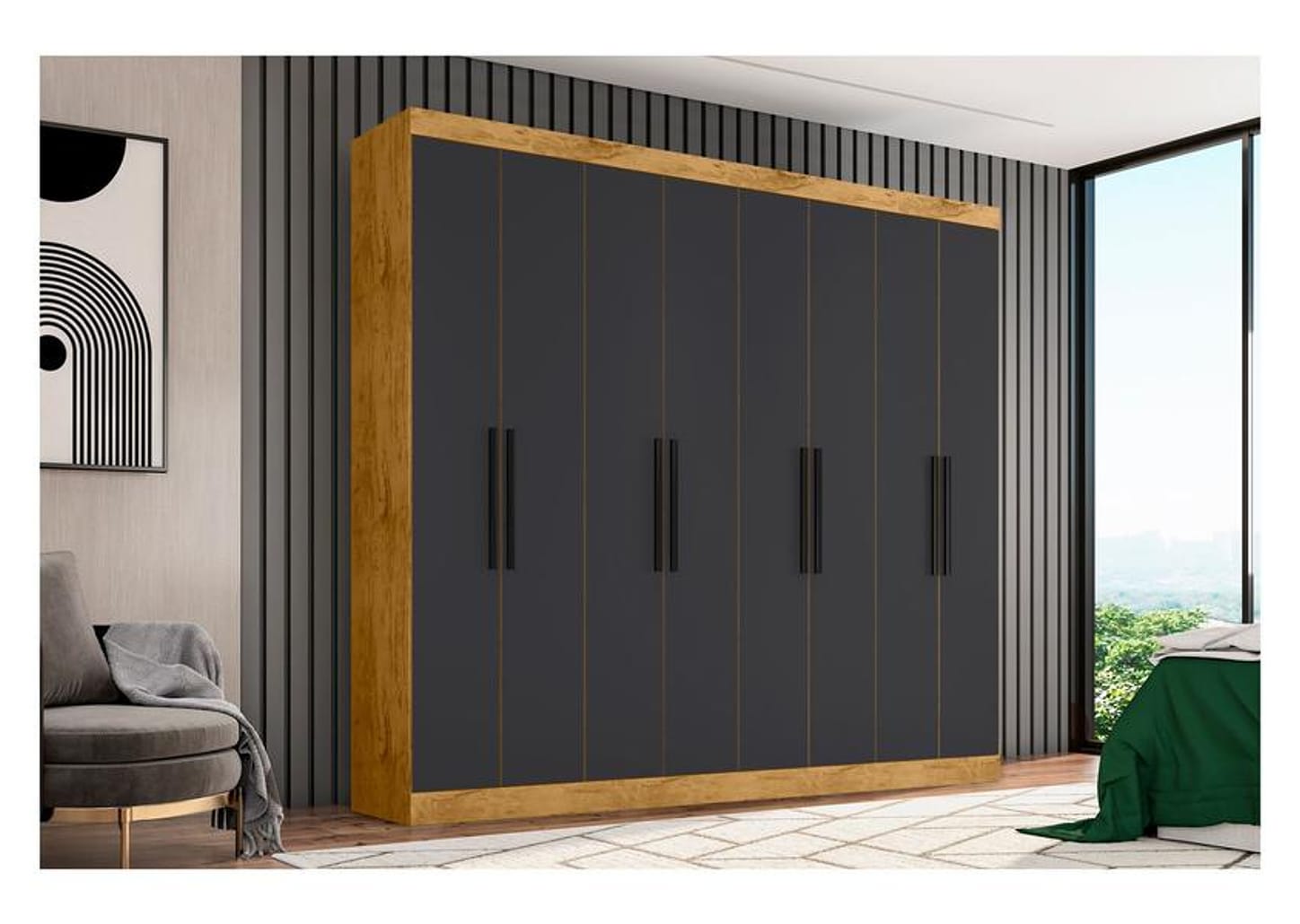 Guarda-roupa Casal 8 Portas 4 Gavetas - Araplac Porto