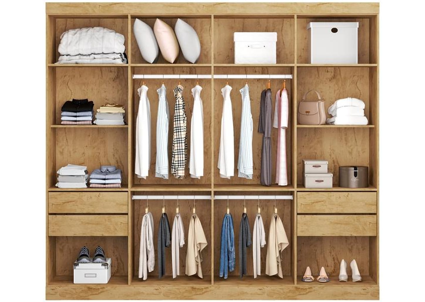 Guarda-roupa Casal 8 Portas 4 Gavetas - Araplac Porto