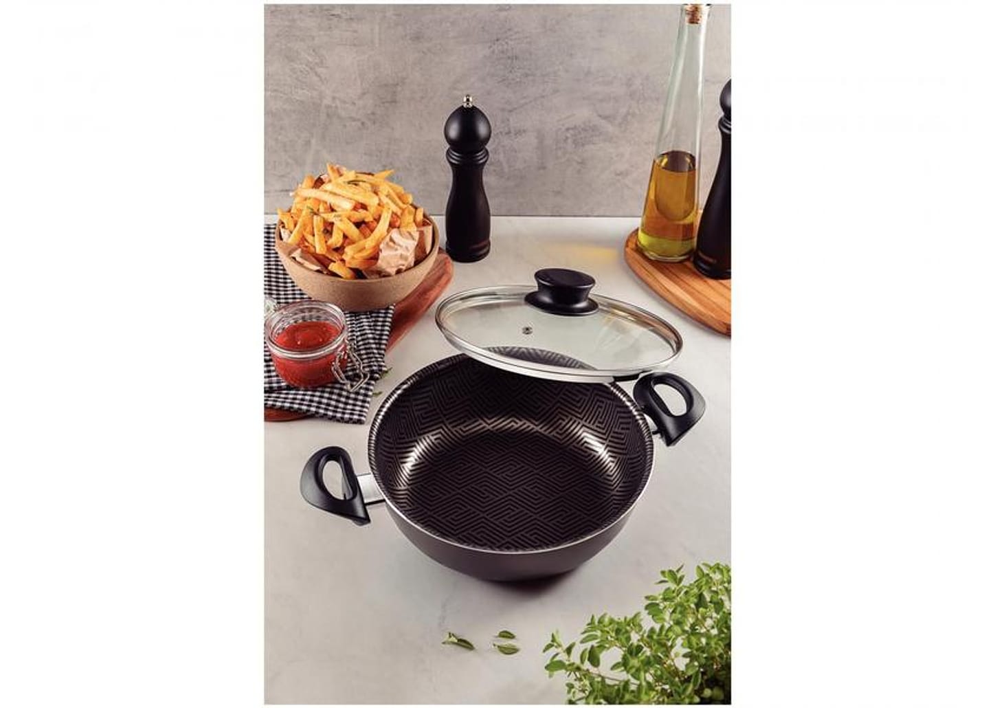 Frigideira Antiaderente Tramontina de Alumínio Funda Paris Chumbo 24cm