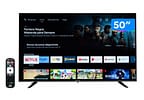 Smart TV 50” 4K DLED Rig Vizzion BR50GUA IPS - Android Wi-Fi Google Assistente 3 HDMI 2 USB