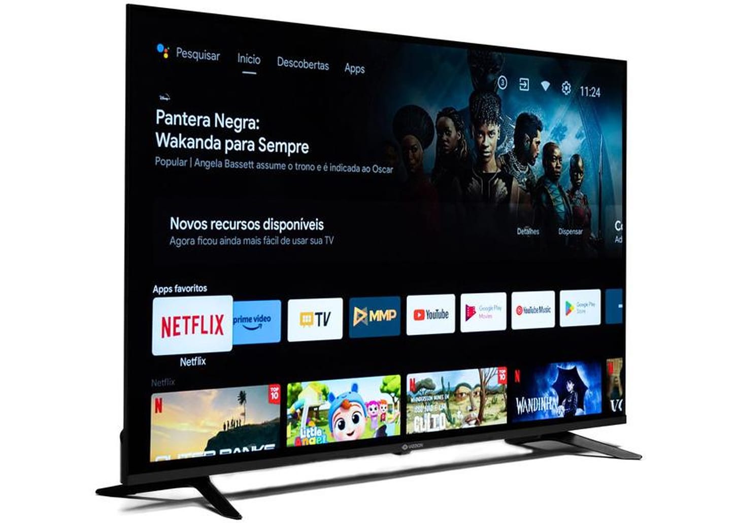 Smart TV 65” 4K DLED Rig Vizzion BR65GUA IPS - Android Wi-Fi Google Assistente 3 HDMI 2 USB