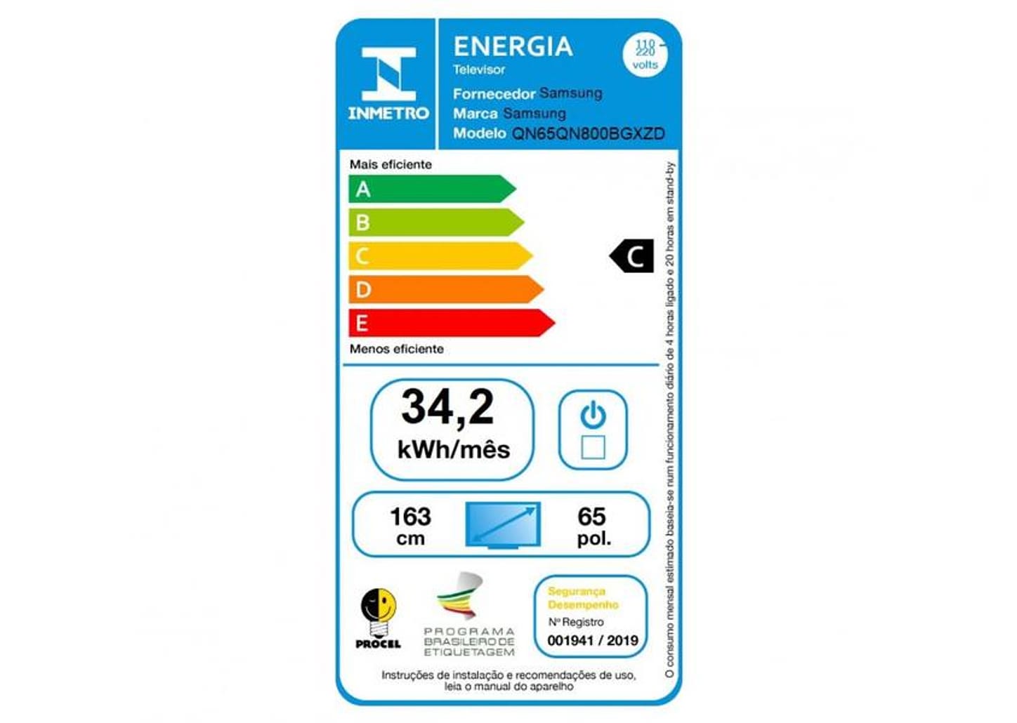 Smart TV 65” 8K Neo QLED Samsung QN65QN800B - VA 120Hz Wi-Fi Bluetooth HDR Alexa 4 HDMI 3 USB