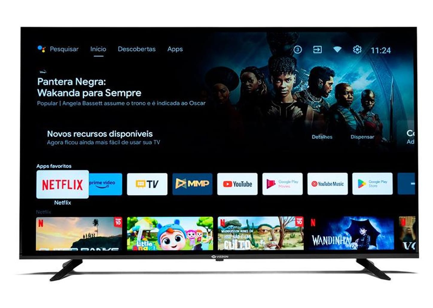 Smart TV 50” 4K DLED Rig Vizzion BR50GUA IPS - Android Wi-Fi Google Assistente 3 HDMI 2 USB