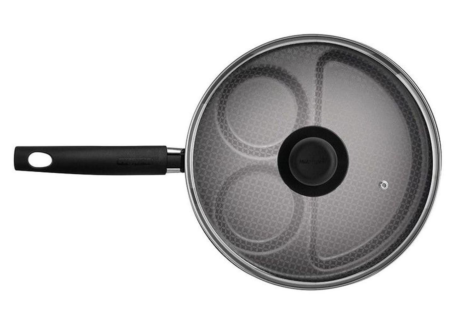 Frigideira Antiaderente Multiflon de Alumínio com Tampa Breakfast Cinza 26cm
